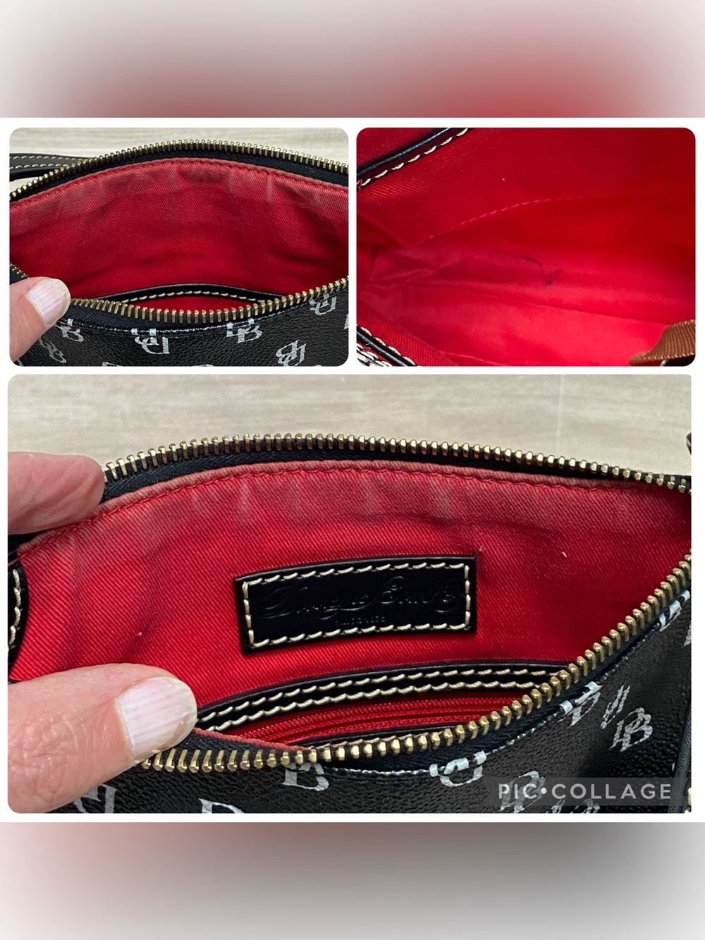 Dooney & Bourke Gretta Crossbody Monogram Purse Black & White - Picture 11 of 12